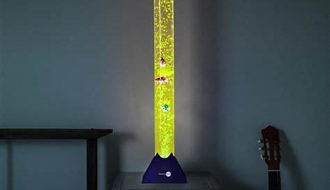 SensoryMoon 3.9 ft Bubble Tube Floor Lamp w 10 Fish, 20 Color Remote
