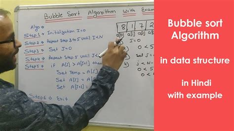bubble sort algorithm in data structure in hindi