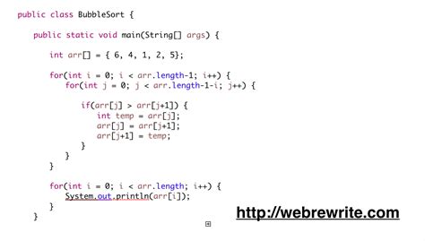 bubble sort algorithm in data structure using java