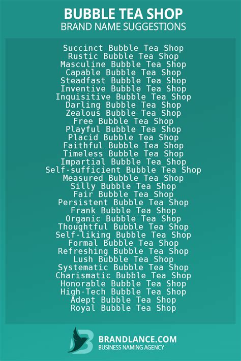 bubble tea shop names
