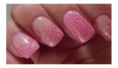 Bubble gum Pink sparkle nails, Pink glitter nails, Nail designs glitter