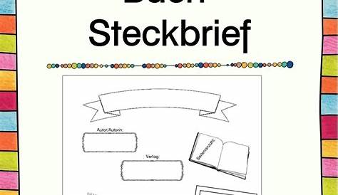 Buch Steckbrief Grundschule Vorlage - Kostenlose Vorlagen Zum Download!