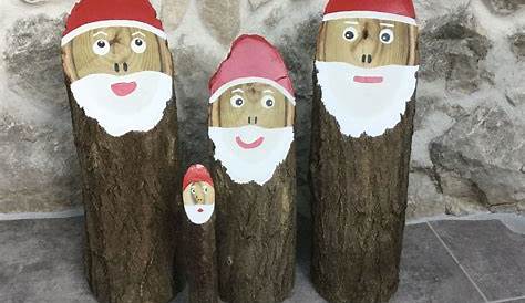Faire des pères Noël en bûches de bois Pere noel, Noël