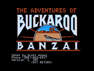 Buckaroo Banzai Game