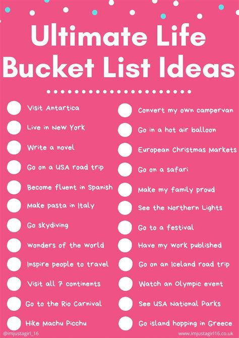 Bucket List Examples With Explanation