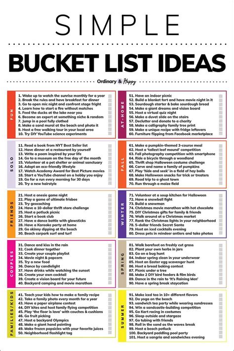 Bucket List Small Things