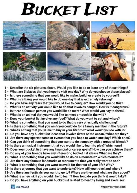 Bucket List Two Questions