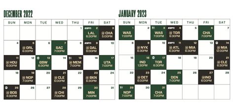 bucks schedule 2022 23