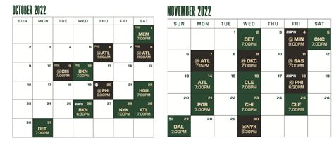 bucks schedule 2022-23