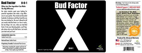 bud factor x label