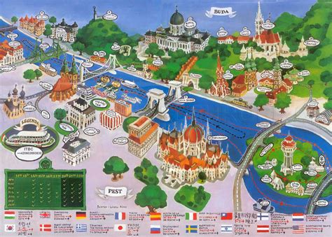 budapest map with attractions
