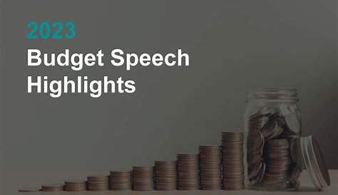 The 2023 Budget Speech—What to Expect - Tech4Law