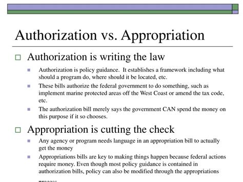 budget appropriation vs budget authorization