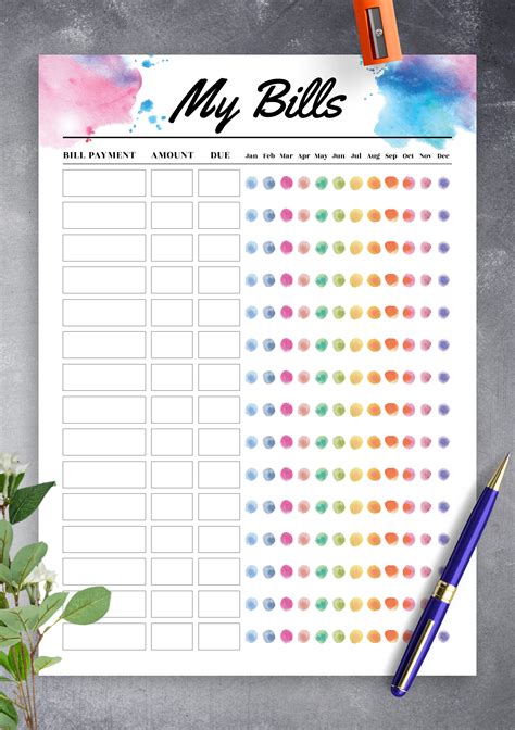 budget monthly planner printable