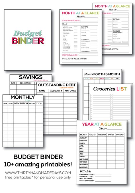 budget planner binder free printables