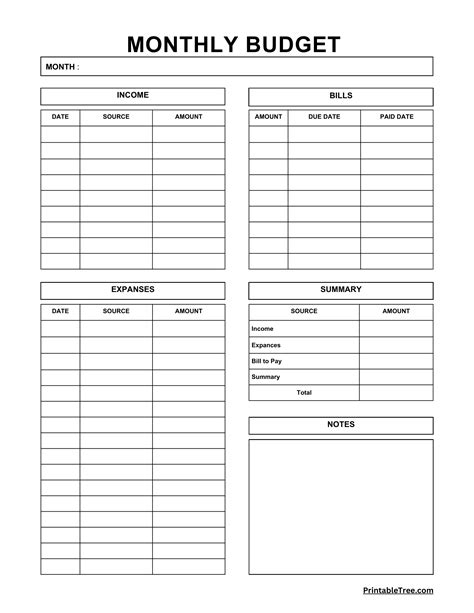 budget planner free pdf