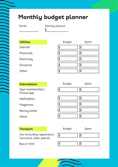 budget planning tools free