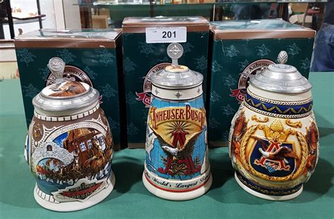 budweiser beer steins