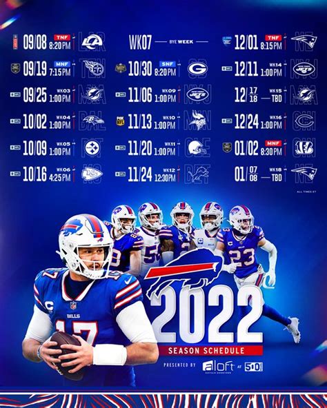 buffalo bills football schedule 2022 23