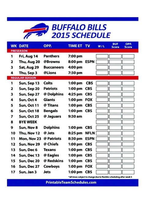 buffalo bills nfl schedule 2016