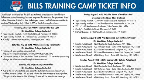 buffalo bills training camp tickets 2016