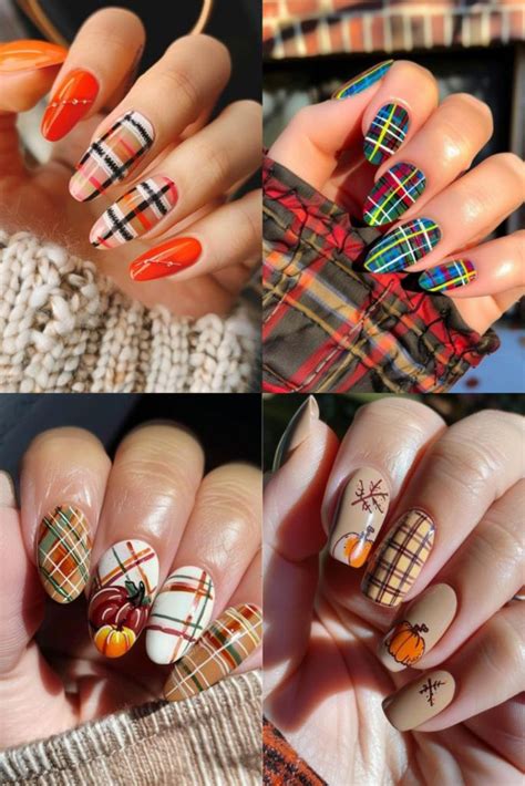 Buffalo Plaid Nails Fall