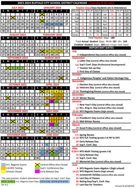 buffalo public schools calendar 2023