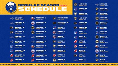 buffalo sabres schedule home games