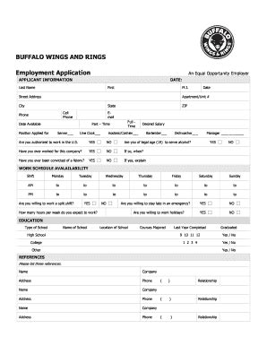 buffalo wings and rings application