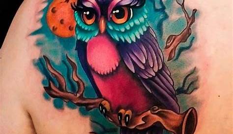 Buho Tattoo Color Hombre Owl With Double Exposure Touches © Carlos Samudio 🐥