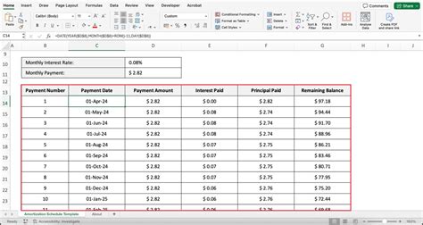build amortization schedule in excel