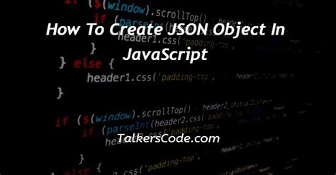 build json object in javascript