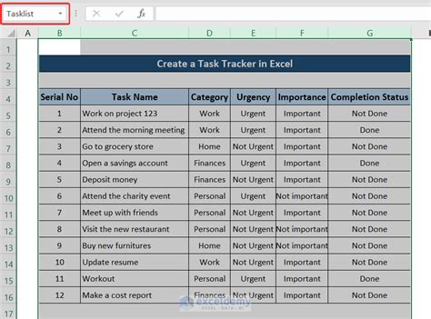 Building A Task Tracker In Excel
