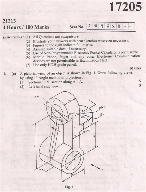 engineering drawing QUESTIONS paper