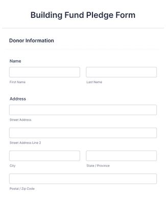 building fund pledge form template