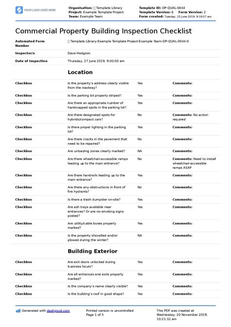 Commercial Building Inspection Checklist Quicker + easier inspections