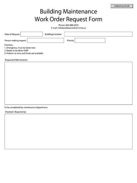 building maintenance request form template