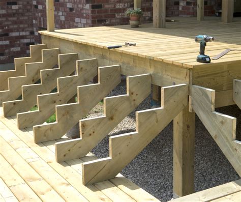 How to Build Deck Stairs Deck stairs, Building a deck, Above ground