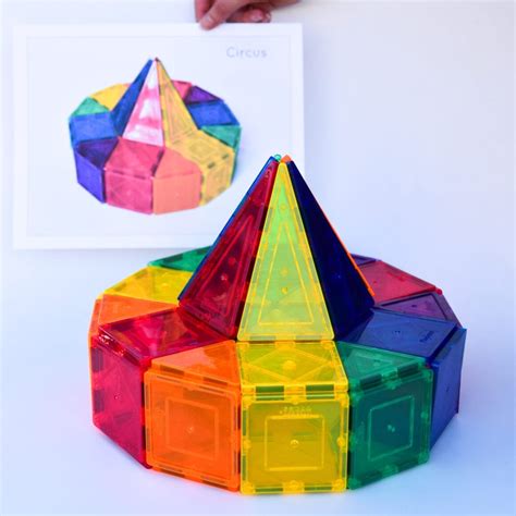 building with magna tiles