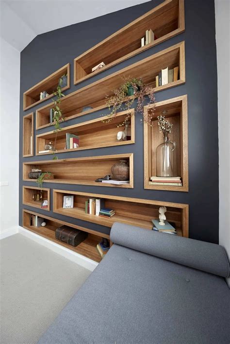 Builtin bookshelves styling and decor, shiplap, whitewash brick