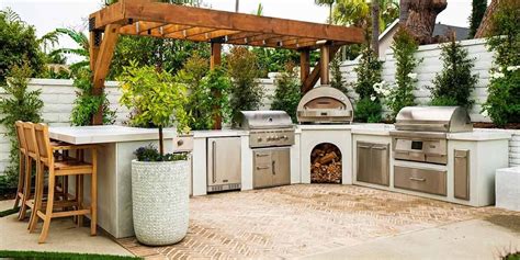 built in backyard kitchen