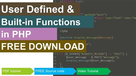 built in function and user defined function in php