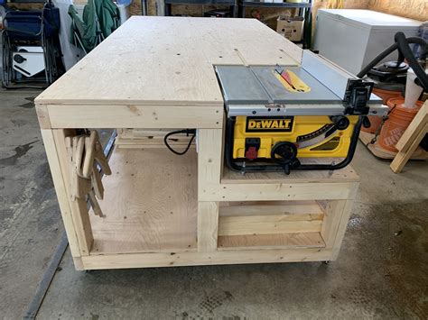 Built In Table Saw Bench