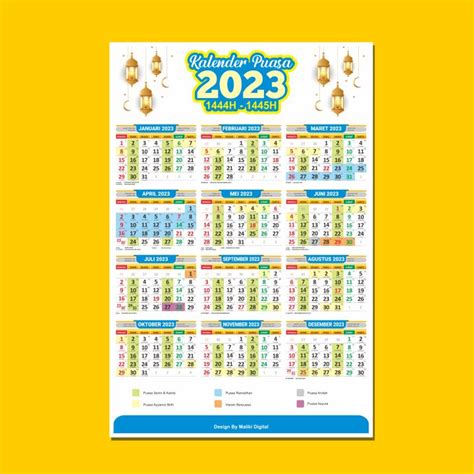 Jual CUSTOM kalender Puasa 2023 / souvenir kalender dinding ukuran A4 Shopee Indonesia