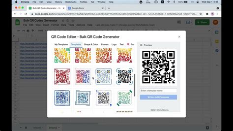 bulk qr code generator in google sheets