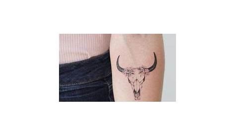 Bull Skull Tattoo - Semi-Permanent Tattoos by inkbox™ - Inkbox™
