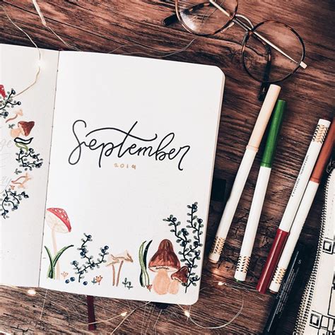 Generate a concise and descriptive alt text for an image about bullet journal september