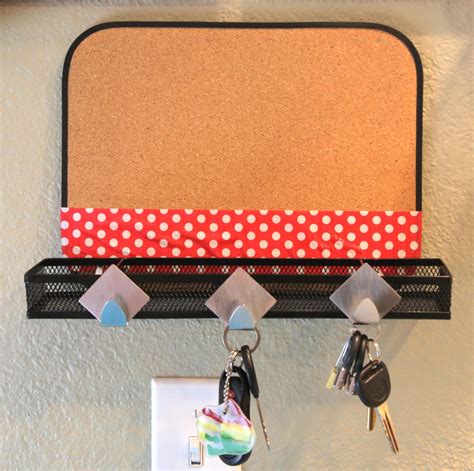 Bulletin Board With Key Hooks