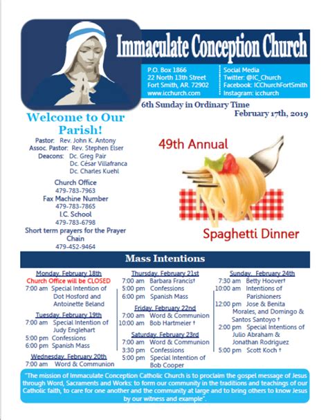 bulletin for immaculate conception church