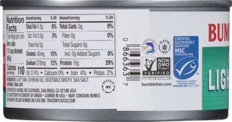 bumble bee tuna nutrition facts